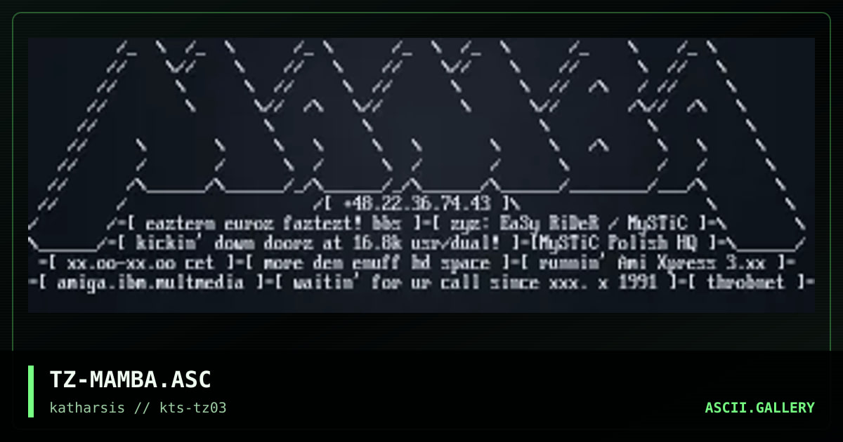 TZ-MAMBA.ASC, by tinyz, 1994