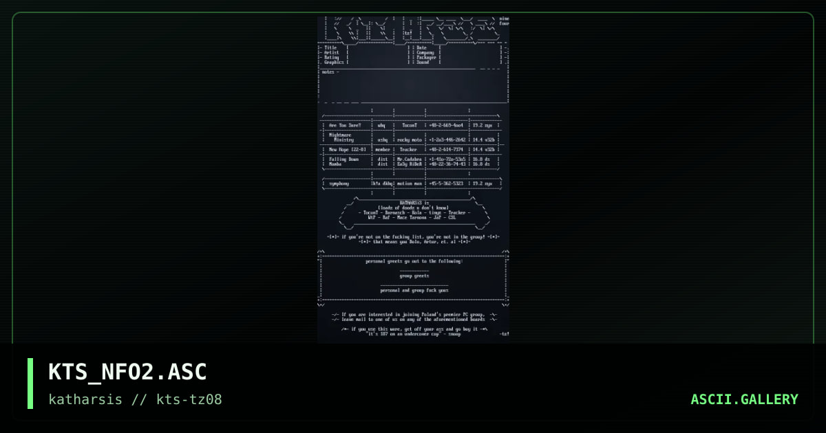 KTS_NFO2.ASC, by tinyz, 1994