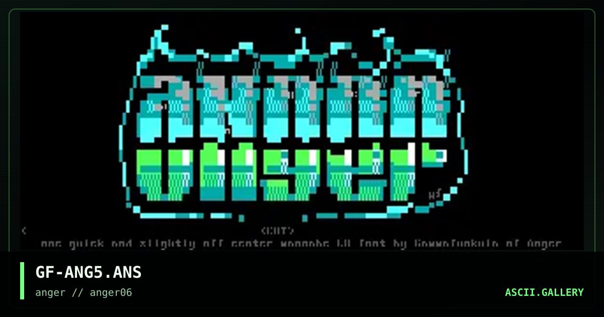 anger font numba 5, by gammafunkula, 1996