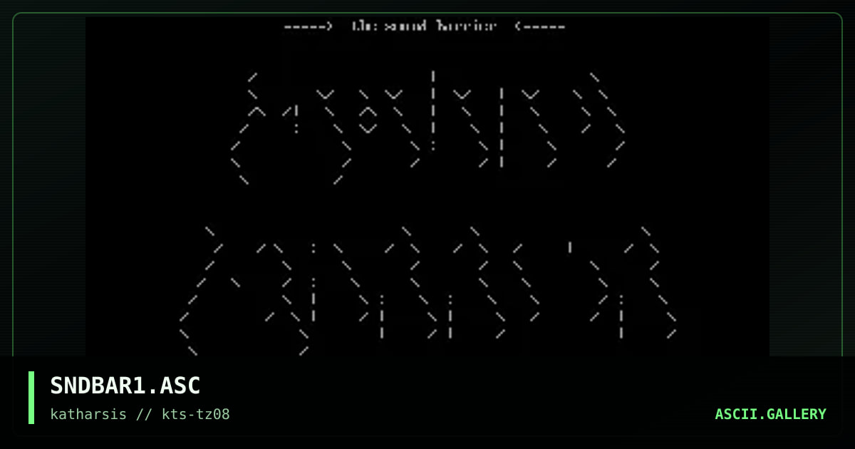 SNDBAR1.ASC, by tinyz, 1994