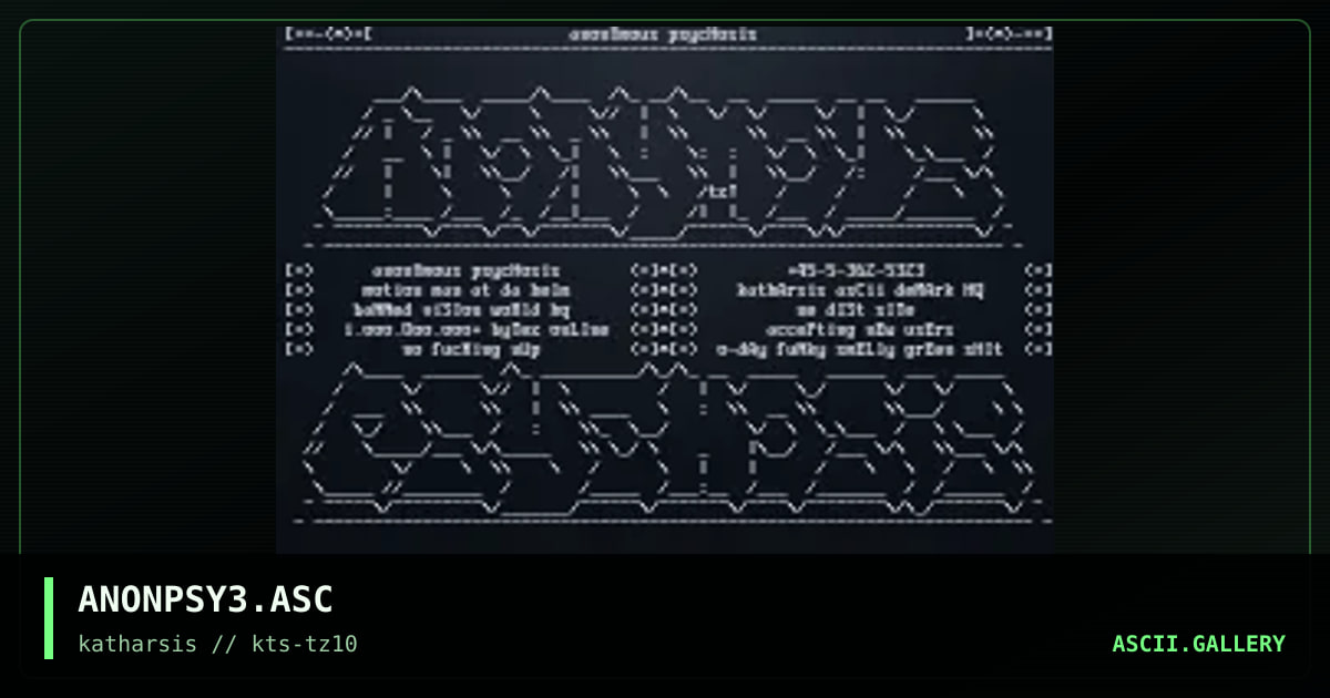 ANONPSY3.ASC, by tinyz, 1994
