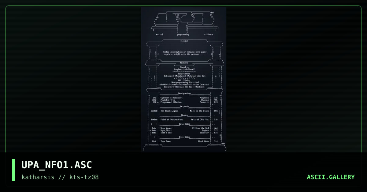 UPA_NFO1.ASC, by tinyz, 1994