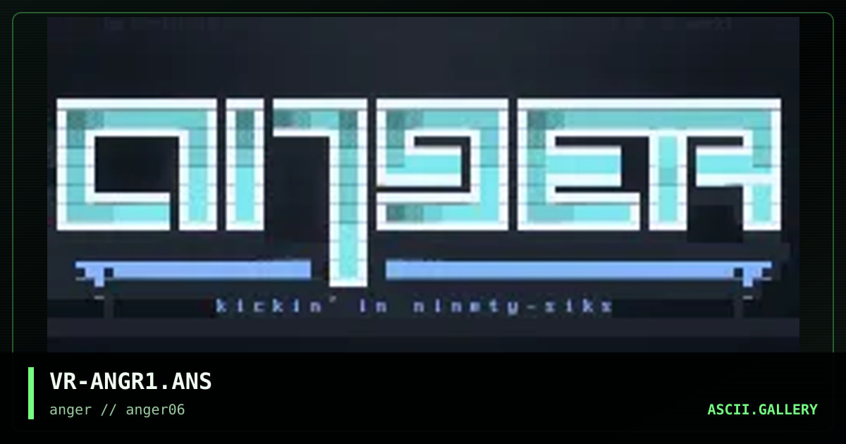 anger font #1, by visual reality, 1996