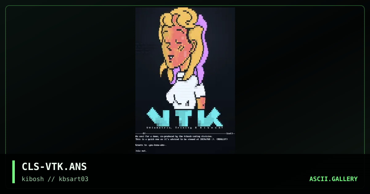VTK - Demo project, by colloss, 1999