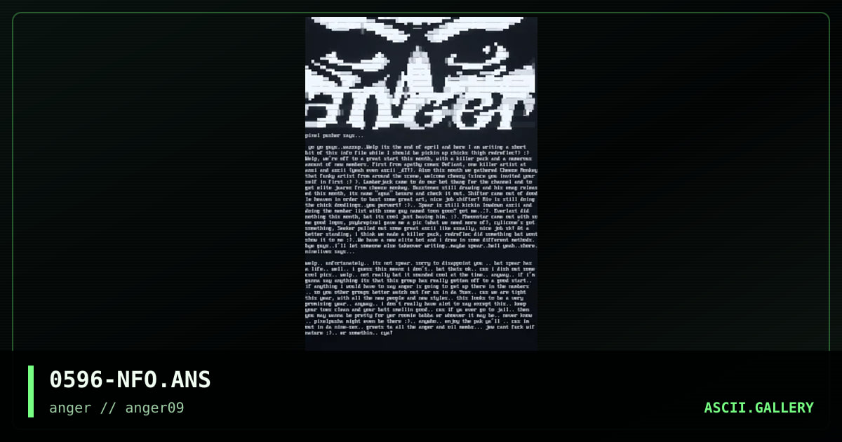 05-96 group info file, by defiant, pixel pusher, 1996