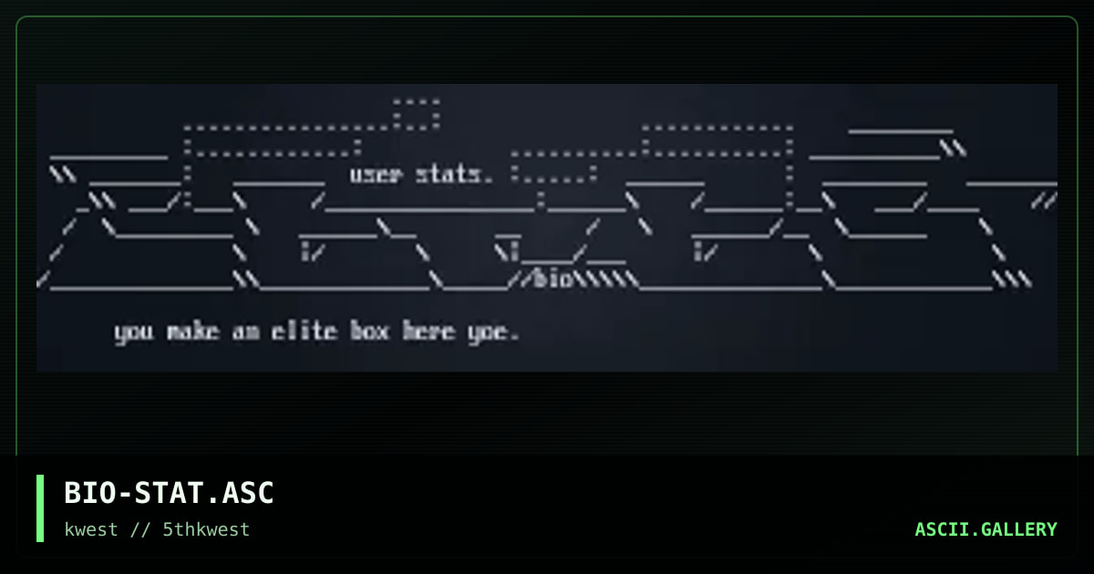 BIO-STAT.ASC, by biogenesis, 1997