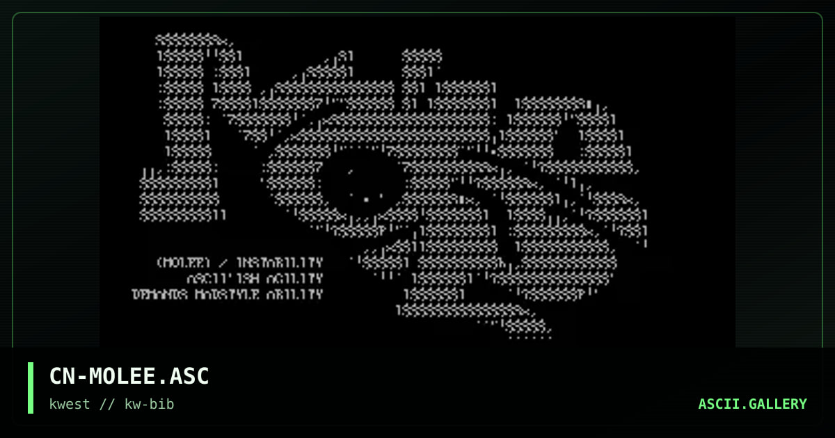CN-MOLEE.ASC, by cain, 1998
