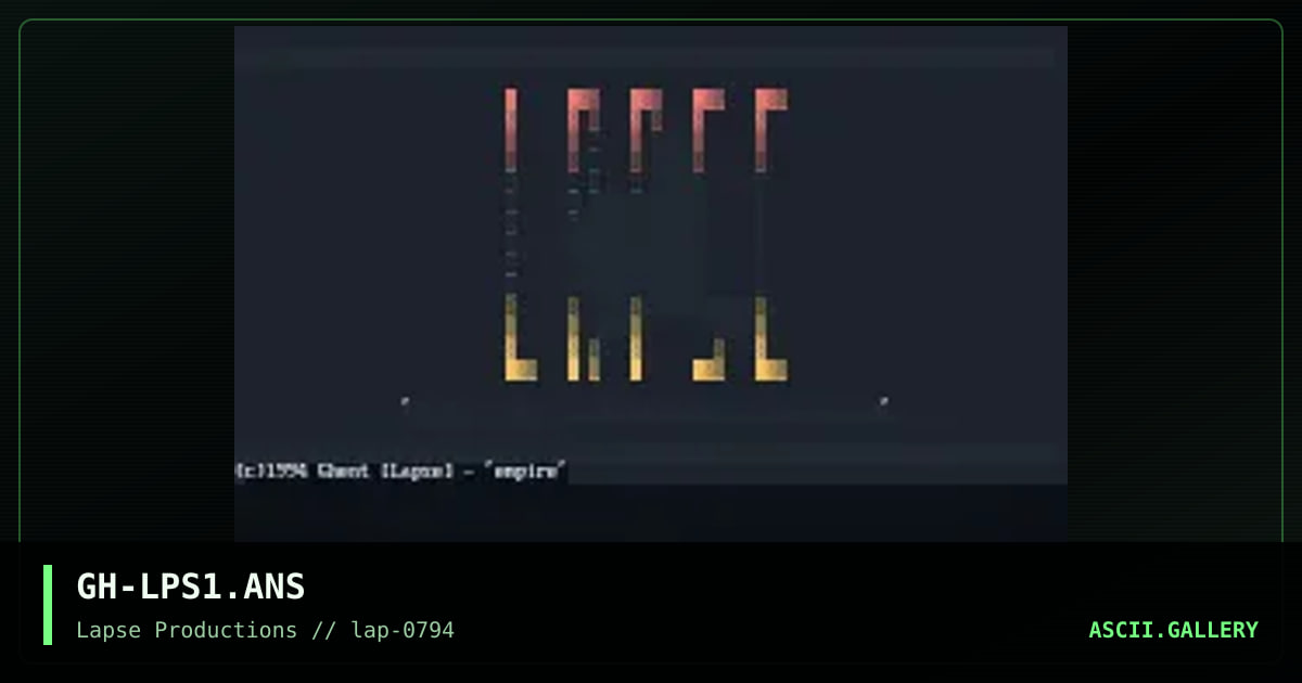 Lapse Promotional, by ghent, 1994