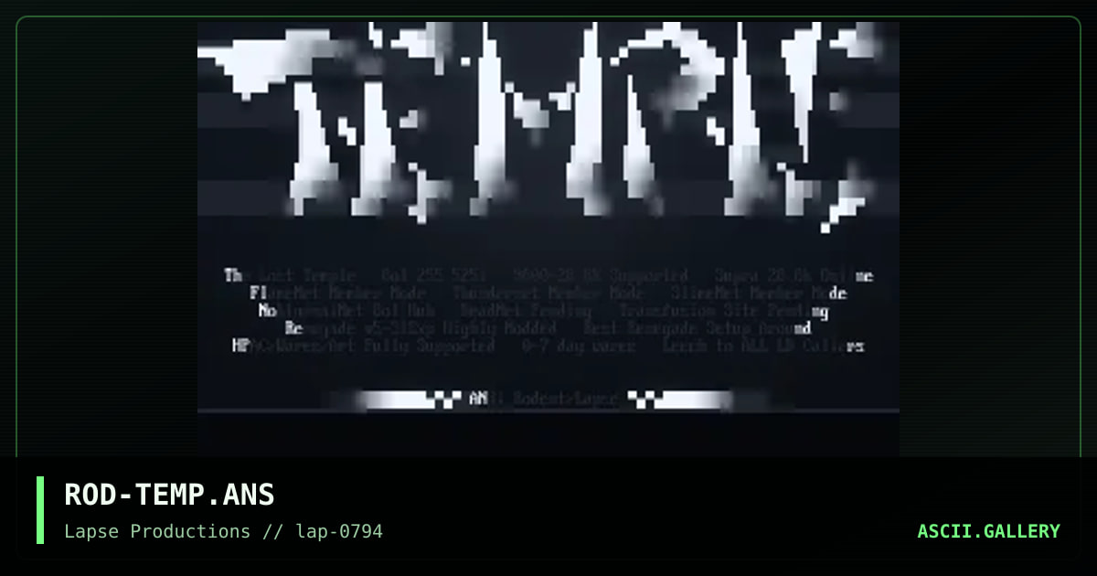 The Lost Temple, by rodent, 1994