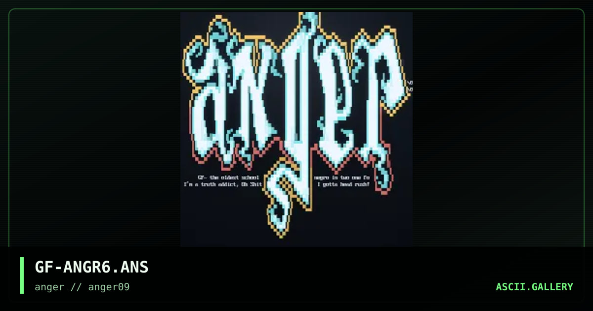 anger promo font., by gammafunkula, 1996