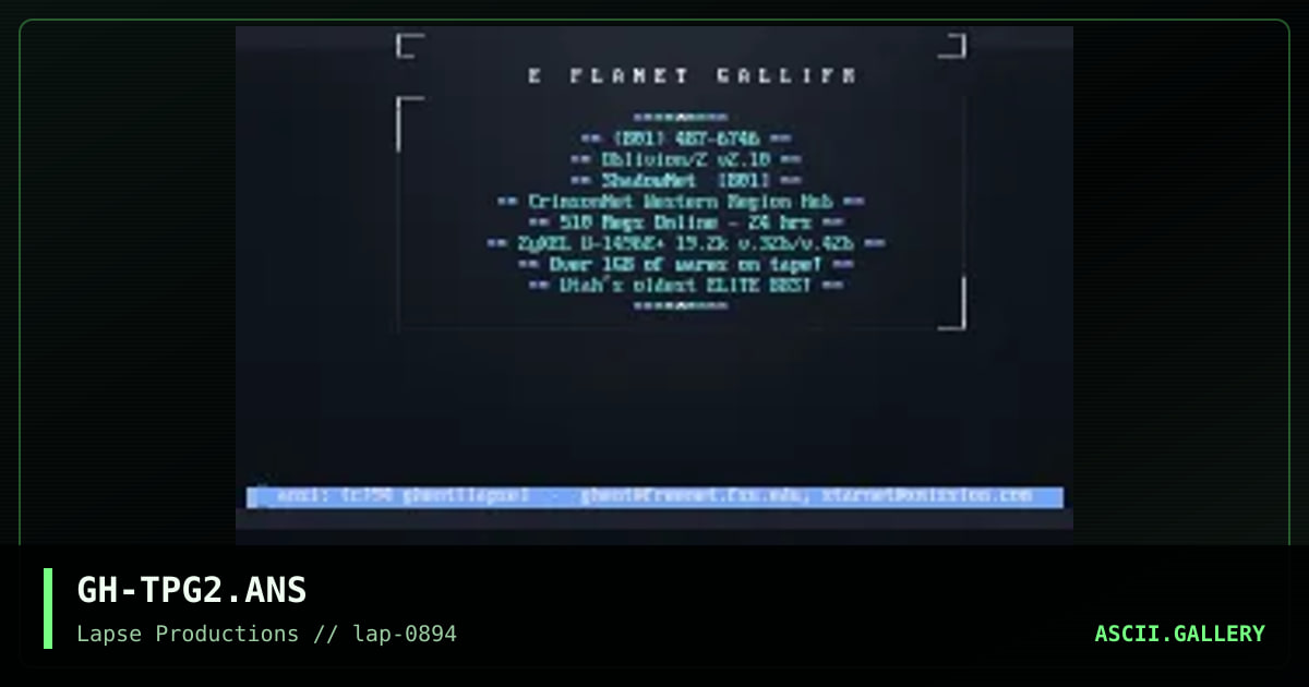 The Planet Gallifrey, by ghent, 1994