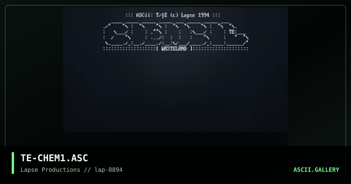 Chemical Wasteland, by tae, 1994