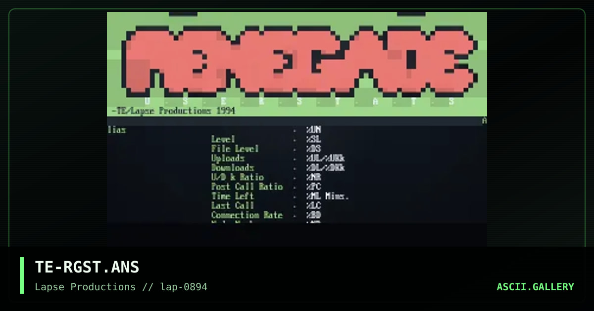 Renegade Stat Screen, by tae, 1994