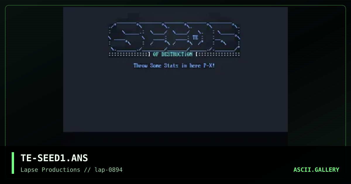 Seeds of Destruction, by tae, 1994