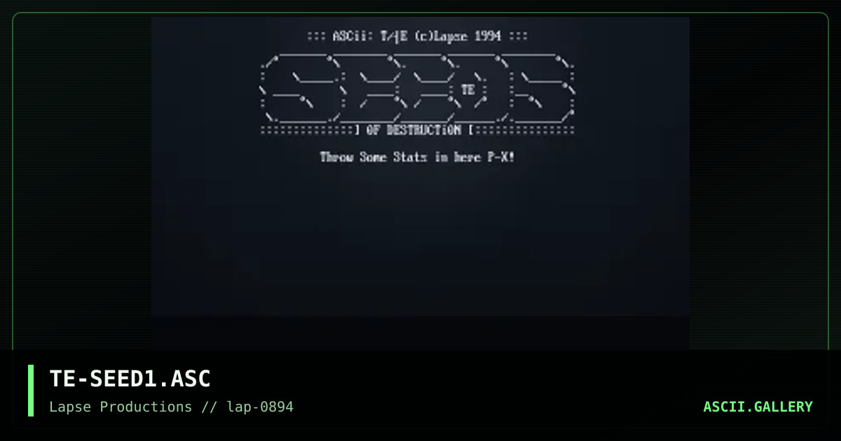 Seeds of Destruction, by tae, 1994