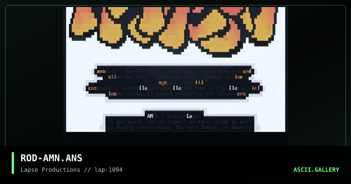 Amnesia, by rodent, 1994
