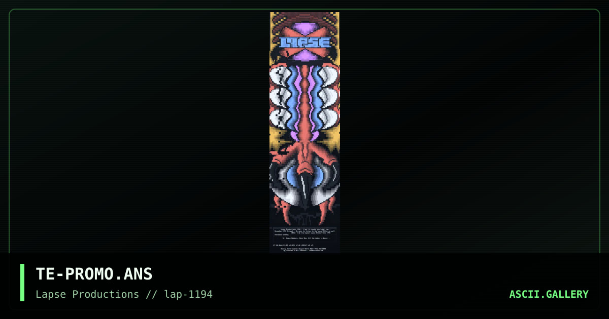 Lapse Promotional 11/94, by tae, 1994