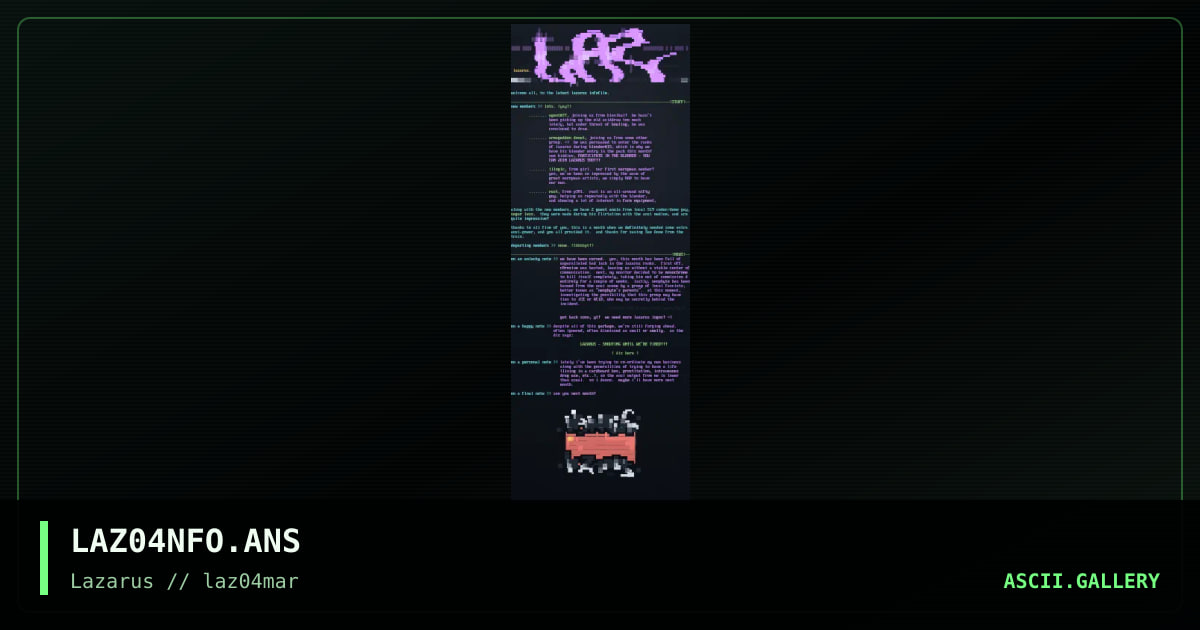 lazarus infofile #04, by neophyte, hennifer, 1997