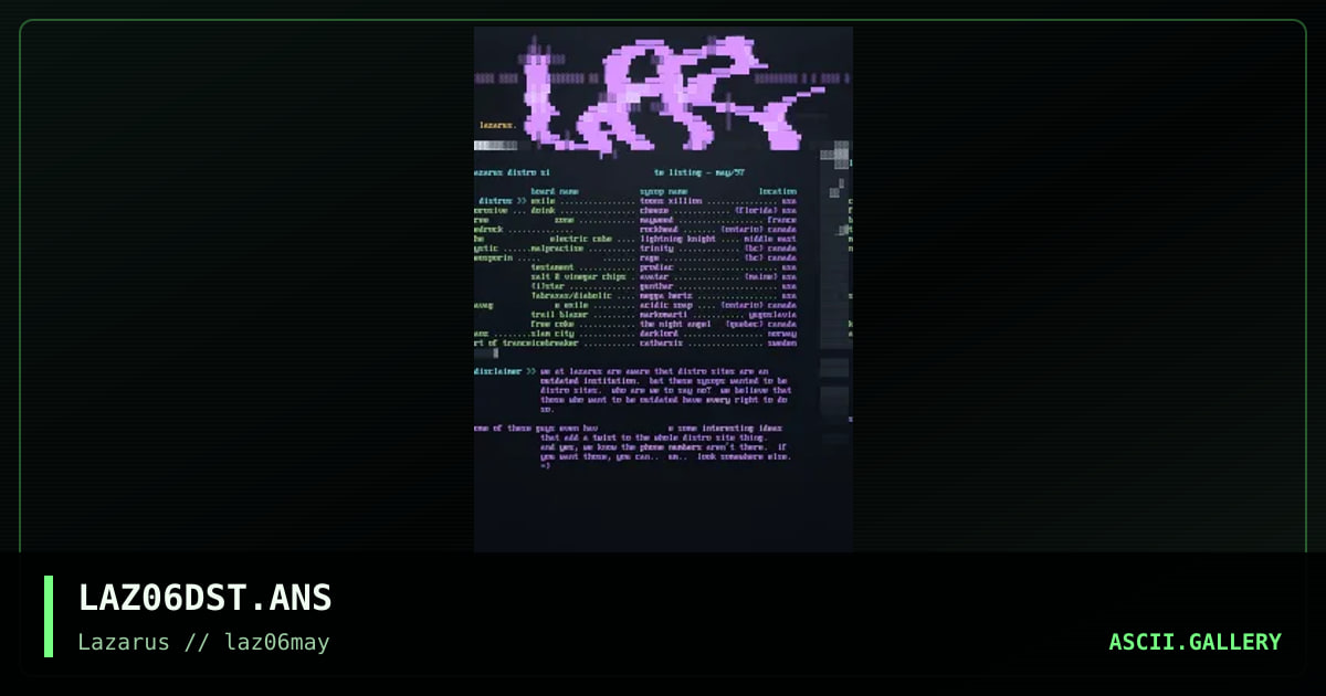 may (06) distrolist, by neophyte, 1997