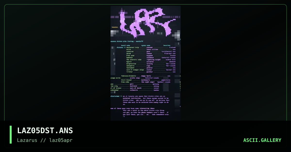 LAZ#05 distros, by neophyte, 1997