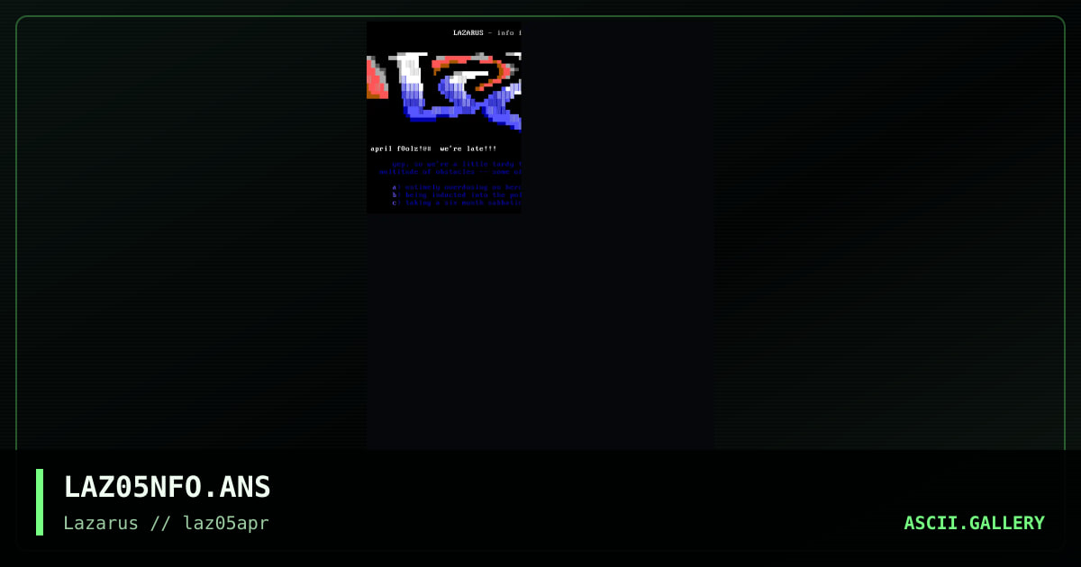 LAZ#05 info, by the silent killer, 1997