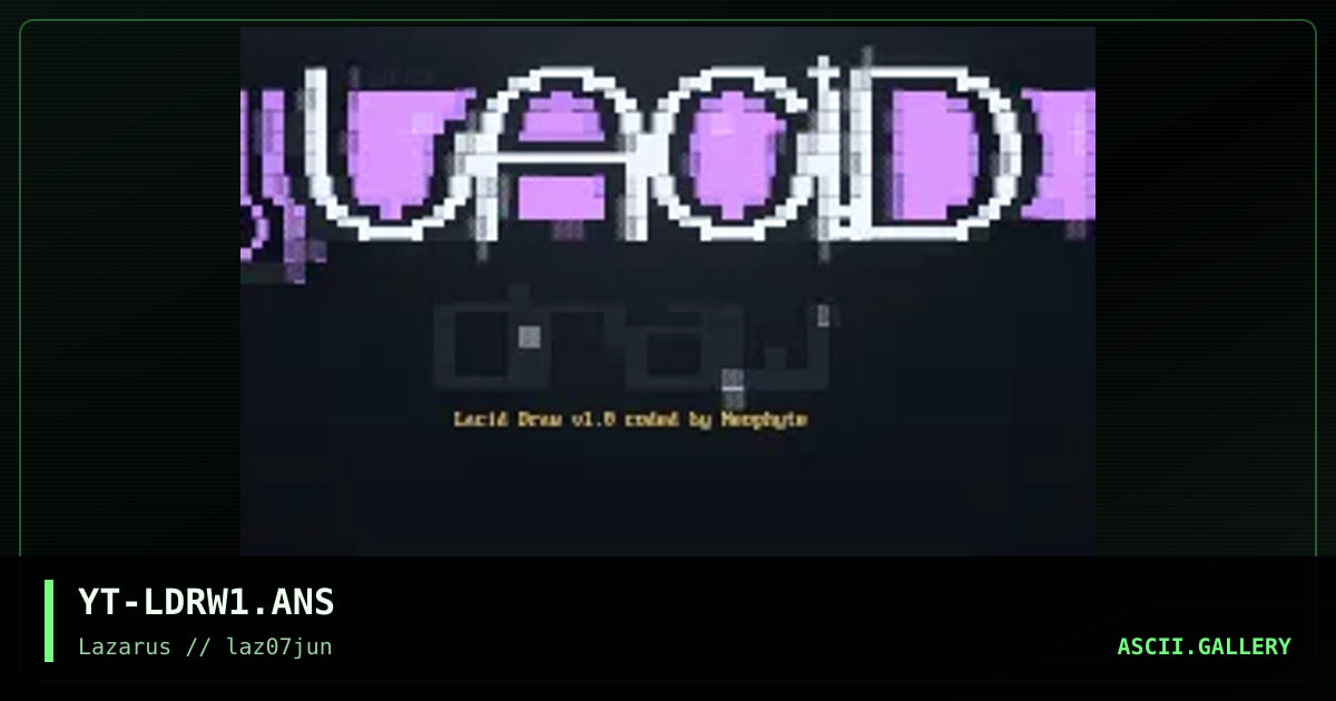 LacidDraw intro screen, by neophyte, 1997