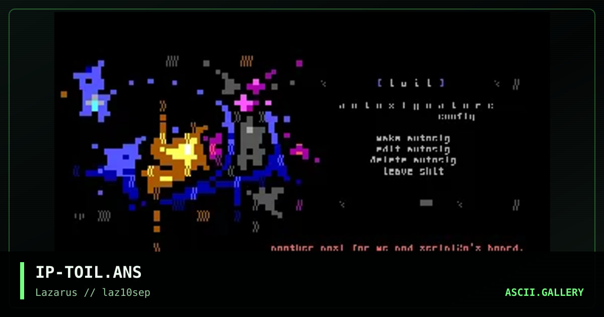 Toil, by impulse, 1997