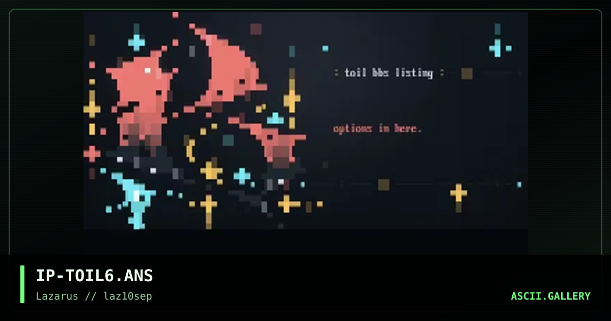 Toil, by impulse, 1997