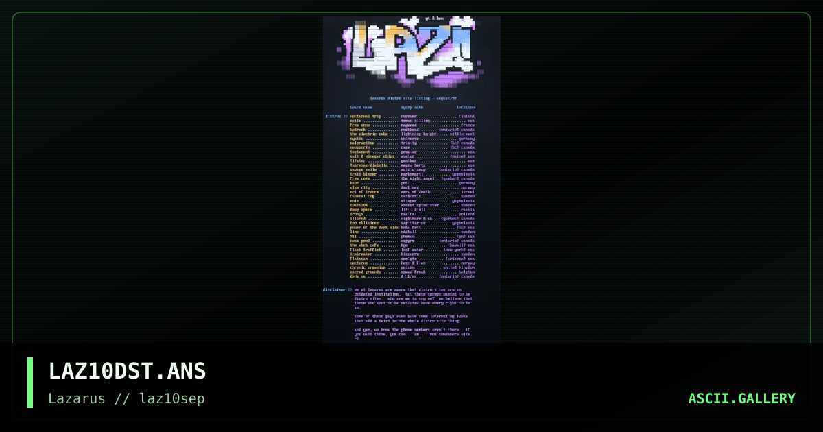 laz##(10) distros, by neophyte, hennifer, 1997