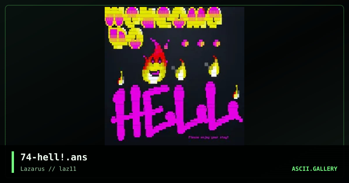 Welcome to hell!, by discofunk 1974, 2020