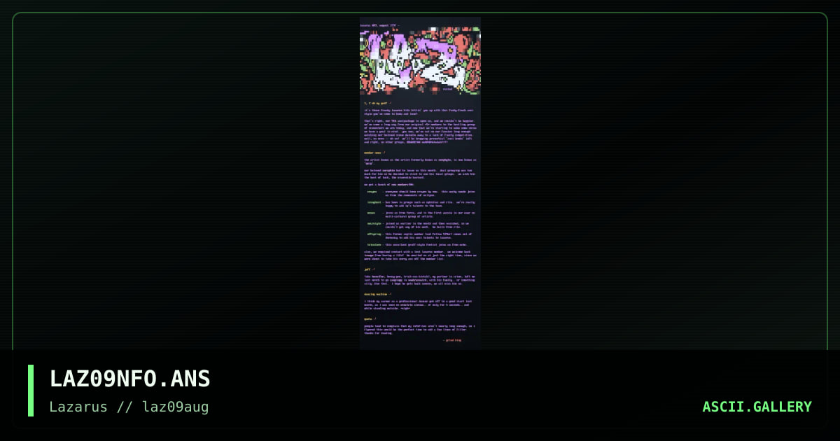 laz##(09) news & info, by lazarus, 1997