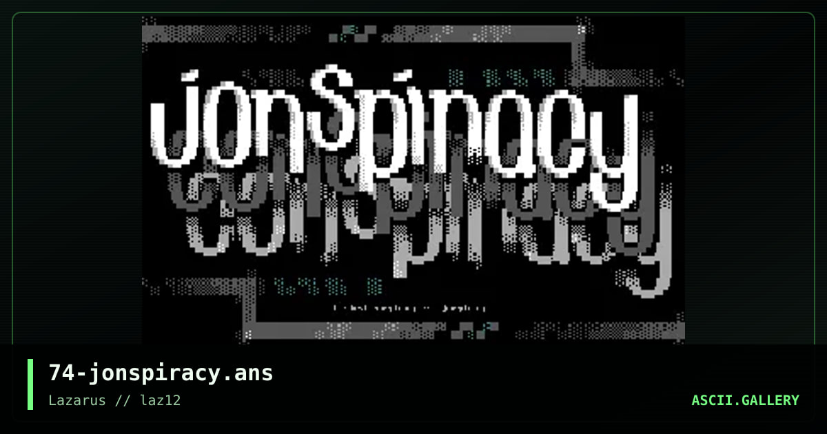 Jonspiracy, by discofunk 1974, 2020