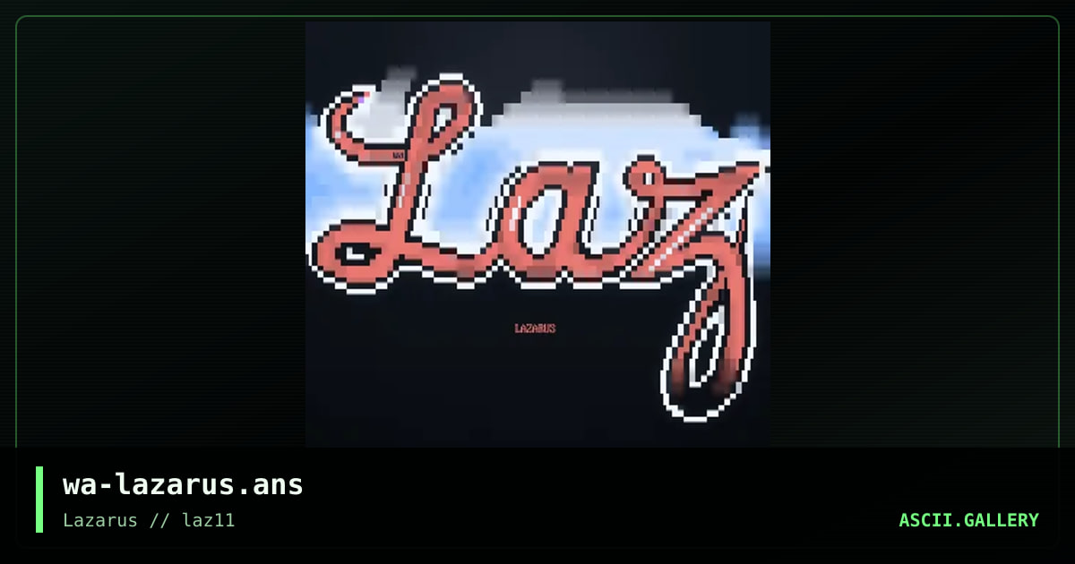 LAZARUS, by warpus, 2020