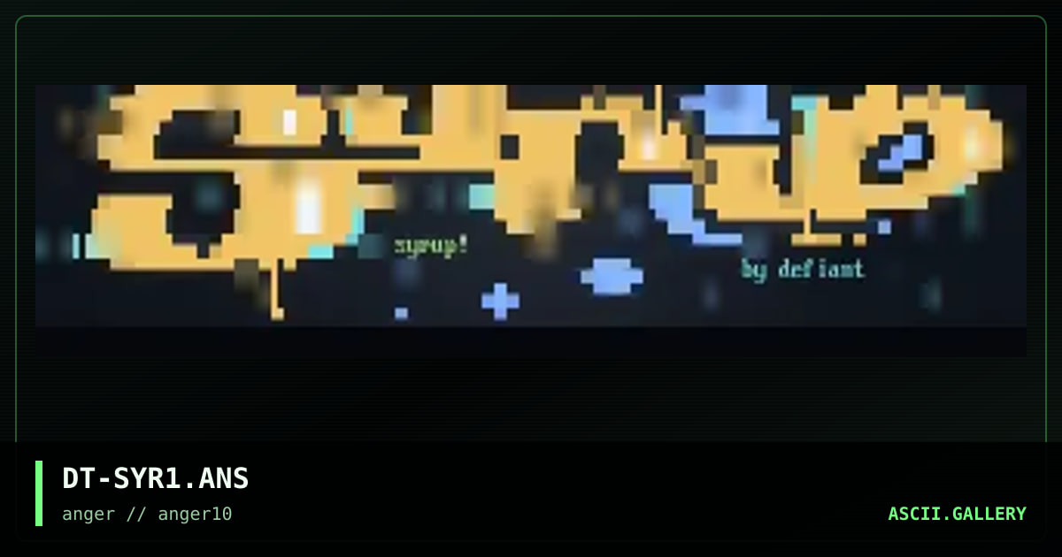 syrup, by defiant, 1996