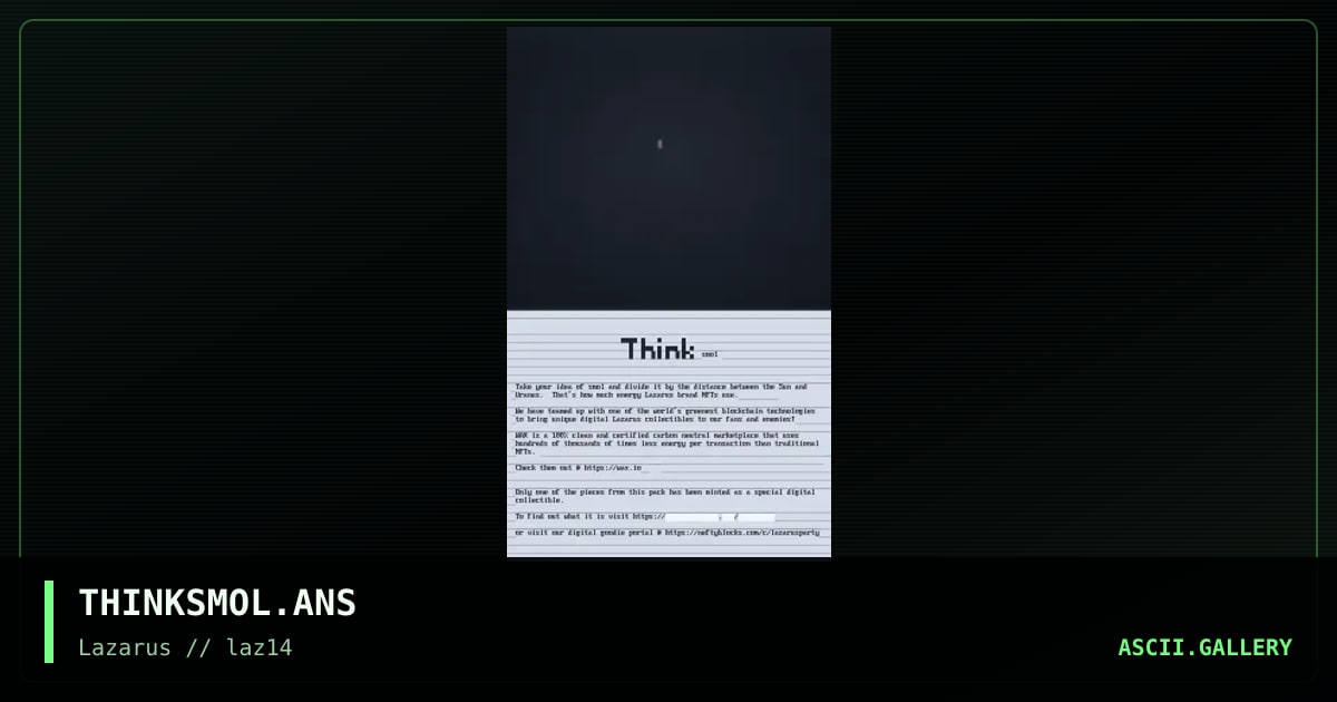 think smol, by linguini, 2021