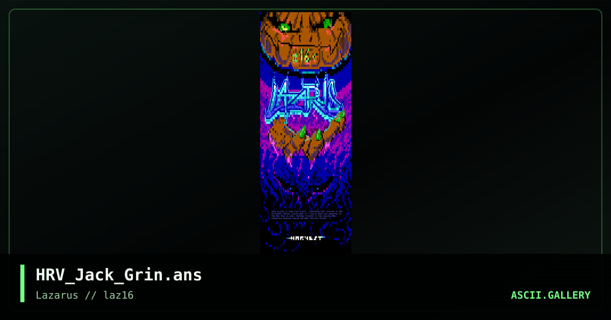 Jack Grin, by harvest, 2023