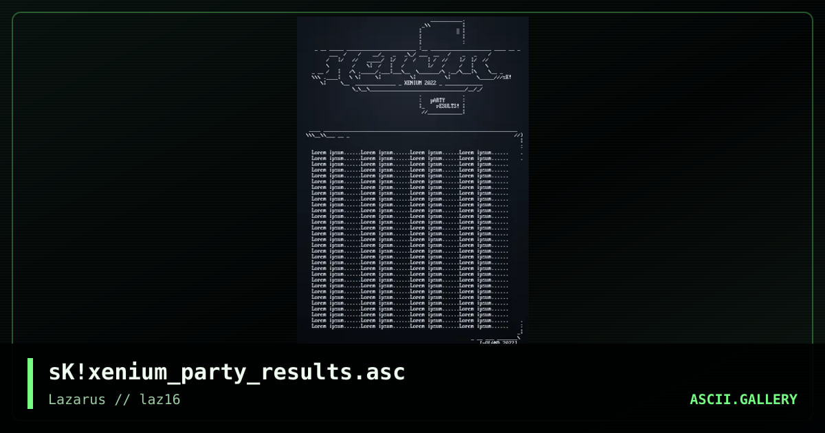 xenium party results, by simonking, 2023