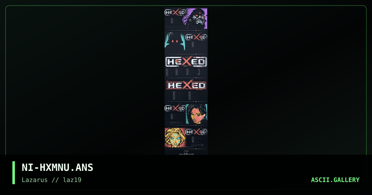 Hexed BBS Menu Set, by nitron, 2024