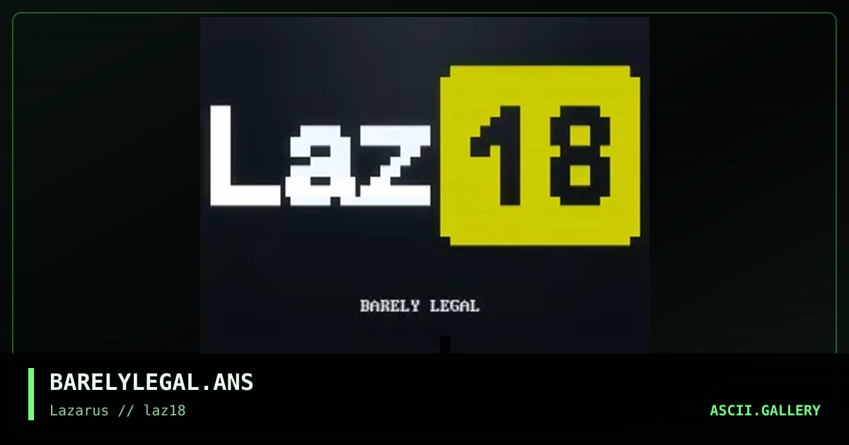 BARELY LEGAL, by warpus, 2024