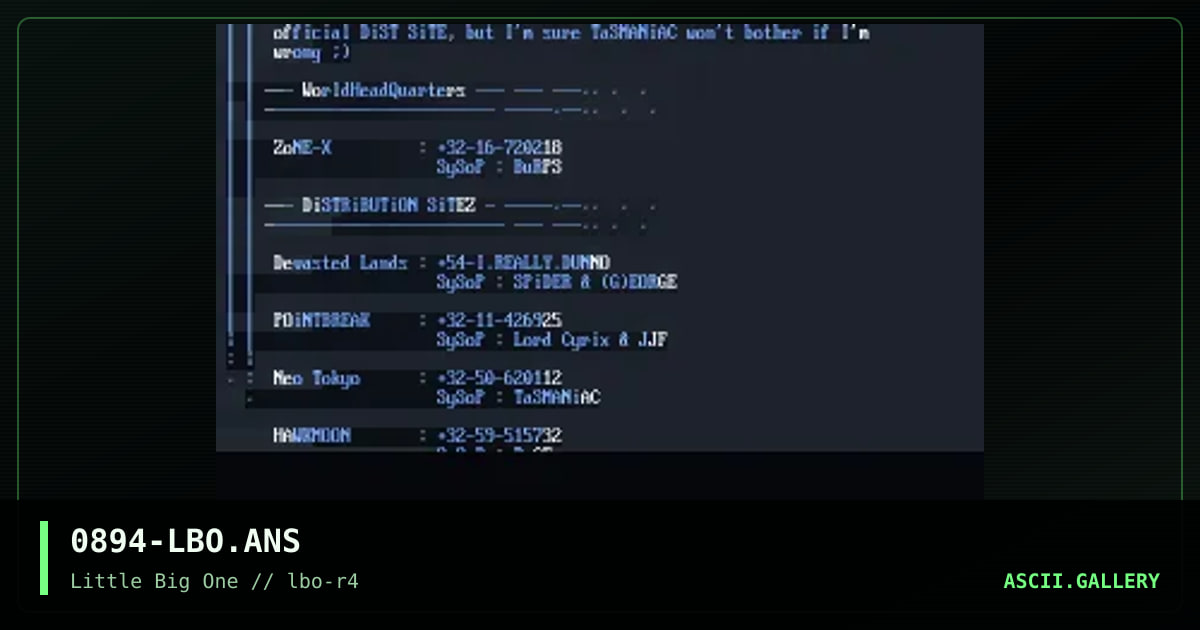 LiTTLE BiG oNE MEMBERLiST 08-94, by burps, 1994