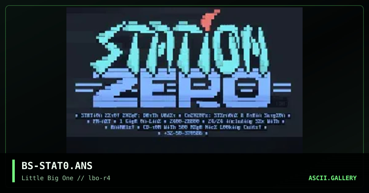 Station Zero, by burps, 1994