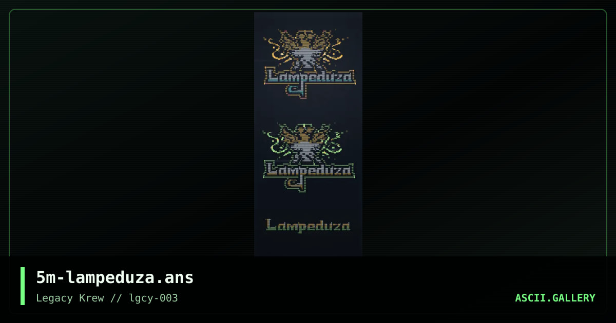 Lampeduza, by smooth, 2021