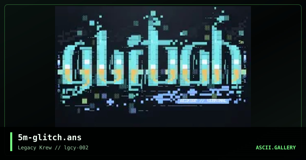 Glitch, by smooth, 2020