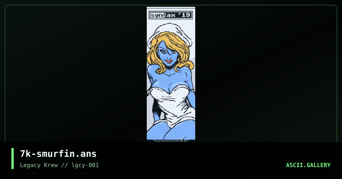 Smurfette, by the knight, 2019