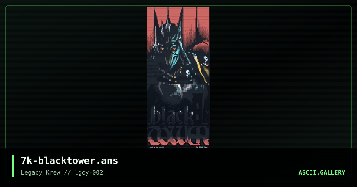 The Black Tower, by the knight, 2020