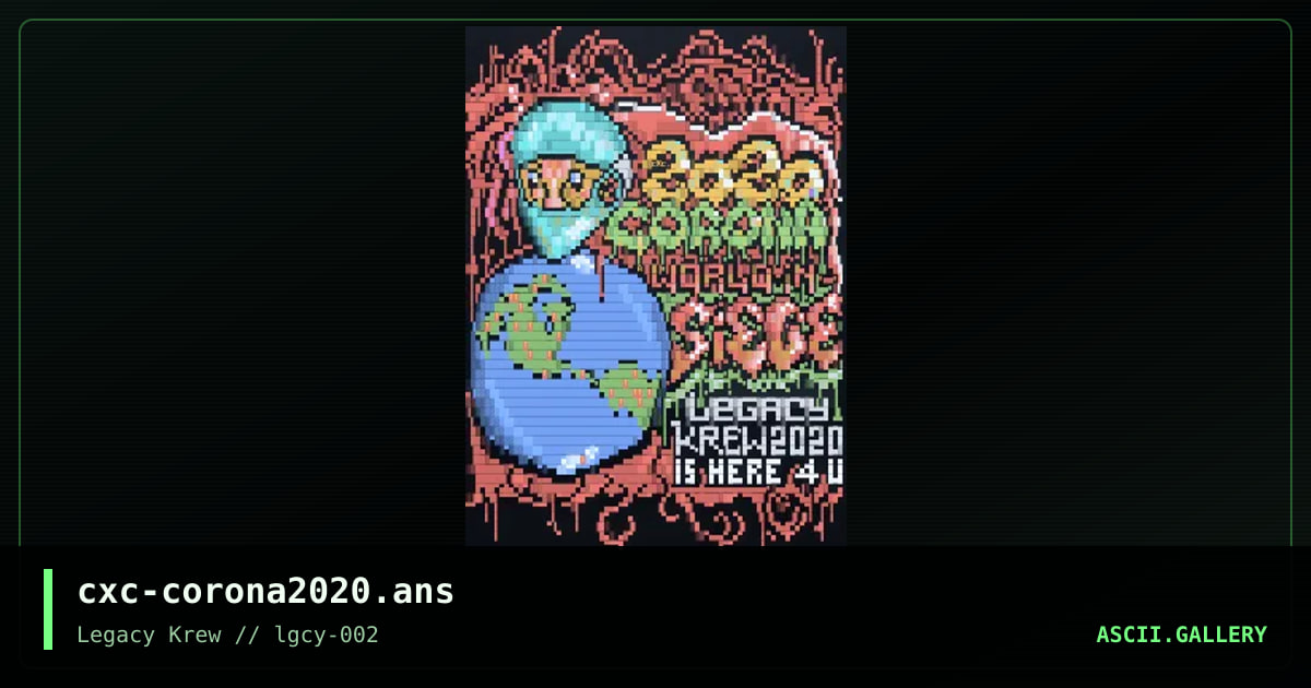 2020 Corona Virus, by coaxcable, 2020