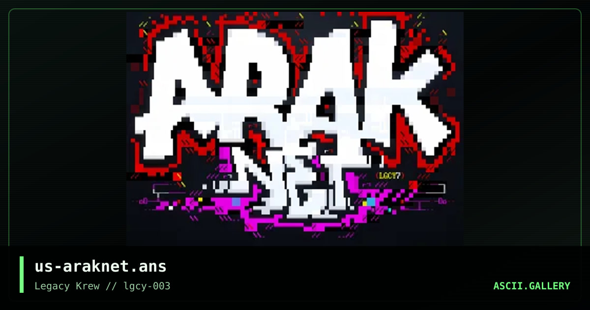 ArakNet, by smooth, filth, 2021