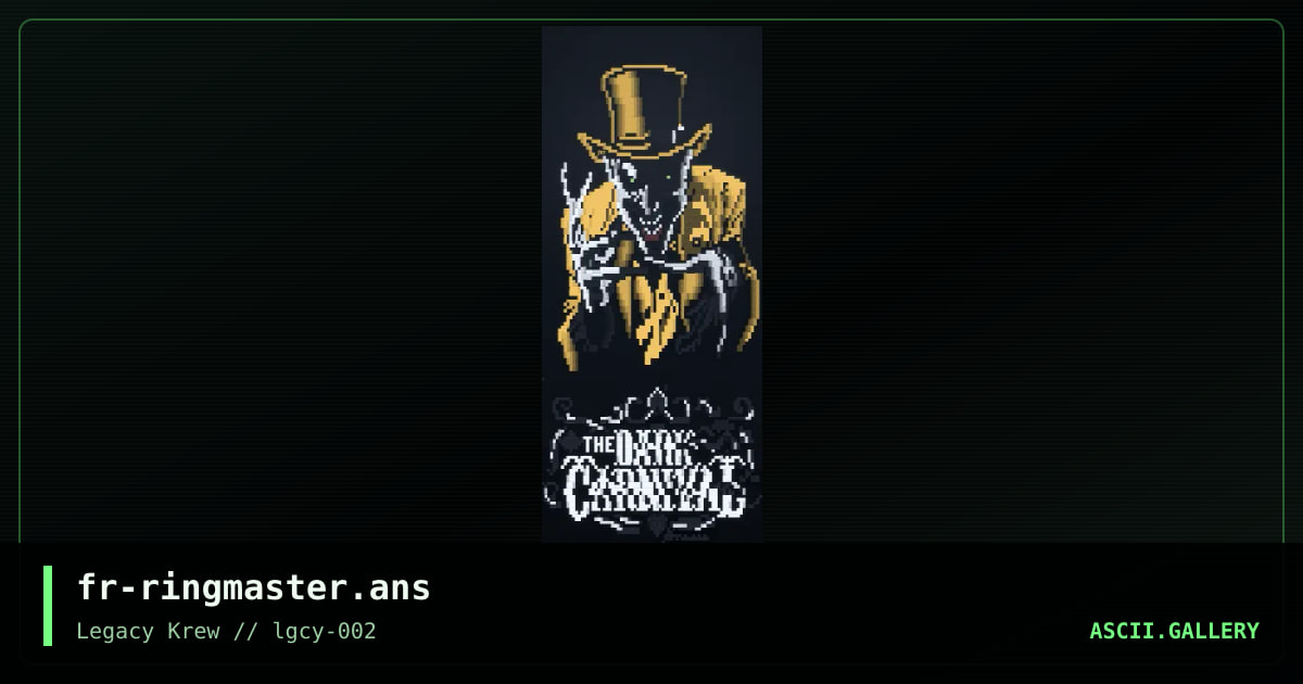 RingMaster - Dark Carnival, by fresh rich, 2020