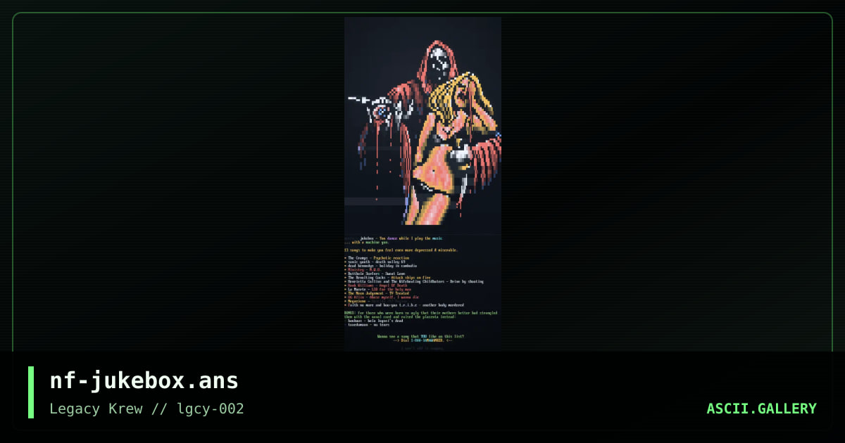 necro's jukebox, by necrofiliac, 2020