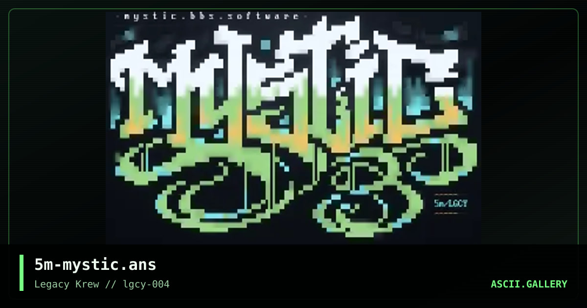 Mystic BBS Software, by smooth, 2022